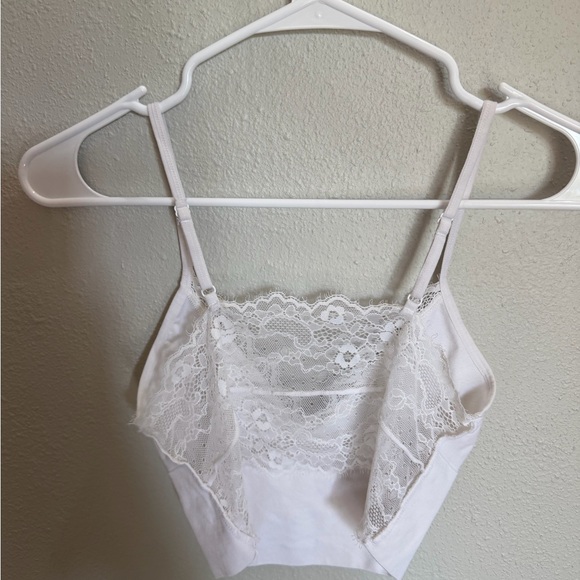 Lace Trim White Bralette Crop Top brand new size small - Picture 3 of 5